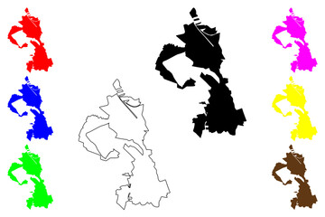 Luziania city (Federative Republic of Brazil, Goiás or Goias state) map vector illustration, scribble sketch Luziânia map