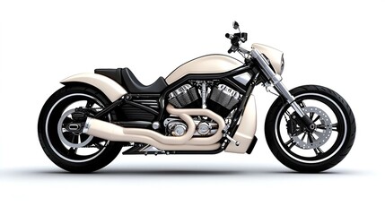 Fototapeta premium Sleek Road Motorcycle on Clean Background, showcasing contemporary design, dynamic lines, and vibrant color palette, emphasizing modern engineering.