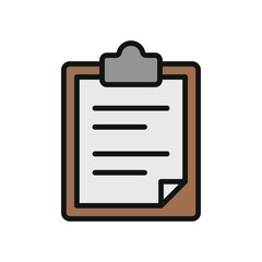 Clipboard stationary icon featuring a sleek and practical style, ideal for adding structure to productivity, paperwork, or task management-themed projects