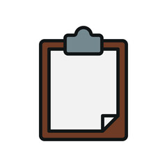 Clipboard stationary icon featuring a sleek and practical style, ideal for adding structure to productivity, paperwork, or task management-themed projects