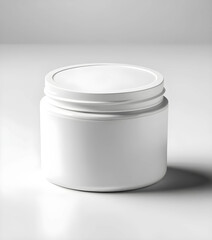 Blank white cosmetic and beauty product for body care, face or gel for beauty skin  isolated on a white background, beauty cream jar, blank template empty and clean jar with cap for cosmetic cream