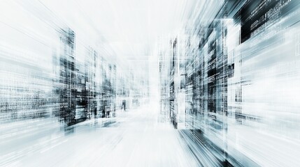 Obraz premium Abstract digital data stream flowing through a futuristic city. (1)