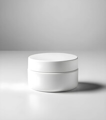 Blank white cosmetic and beauty product for body care, face or gel for beauty skin  isolated on a white background, beauty cream jar, blank template empty and clean jar with cap for cosmetic cream
