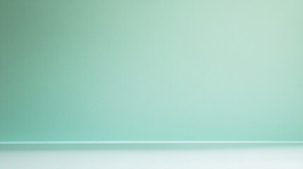 Subtle gradient green background with a white floor.