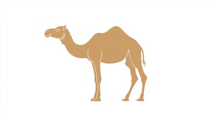 Camel journey through the desert animal illustration in a minimalist style