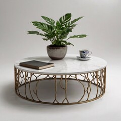 plant in a pot on the table generative Ai 