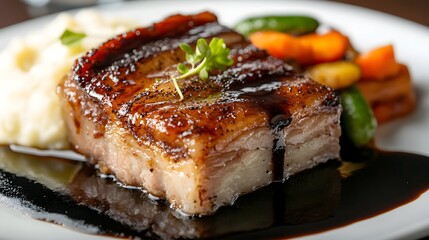 Crispy Pork Belly with Balsamic Glaze