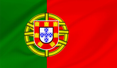 Realistic National Flag of Portugal