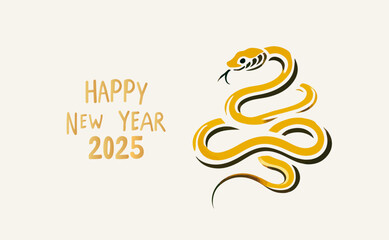 Happy new year 2025, 2025 Year of the Snake Decoration, 12 Zodiac Signs of the Snake, Chinese Year of the Snake, New Year, Lunar New Year，2025年巳年 年賀状