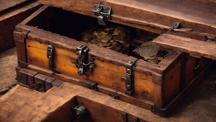 old suitcase of the old wood generative Ai 