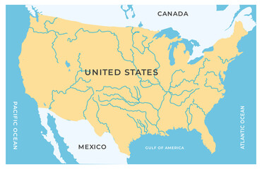 Fototapeta premium GULF of america illustration 