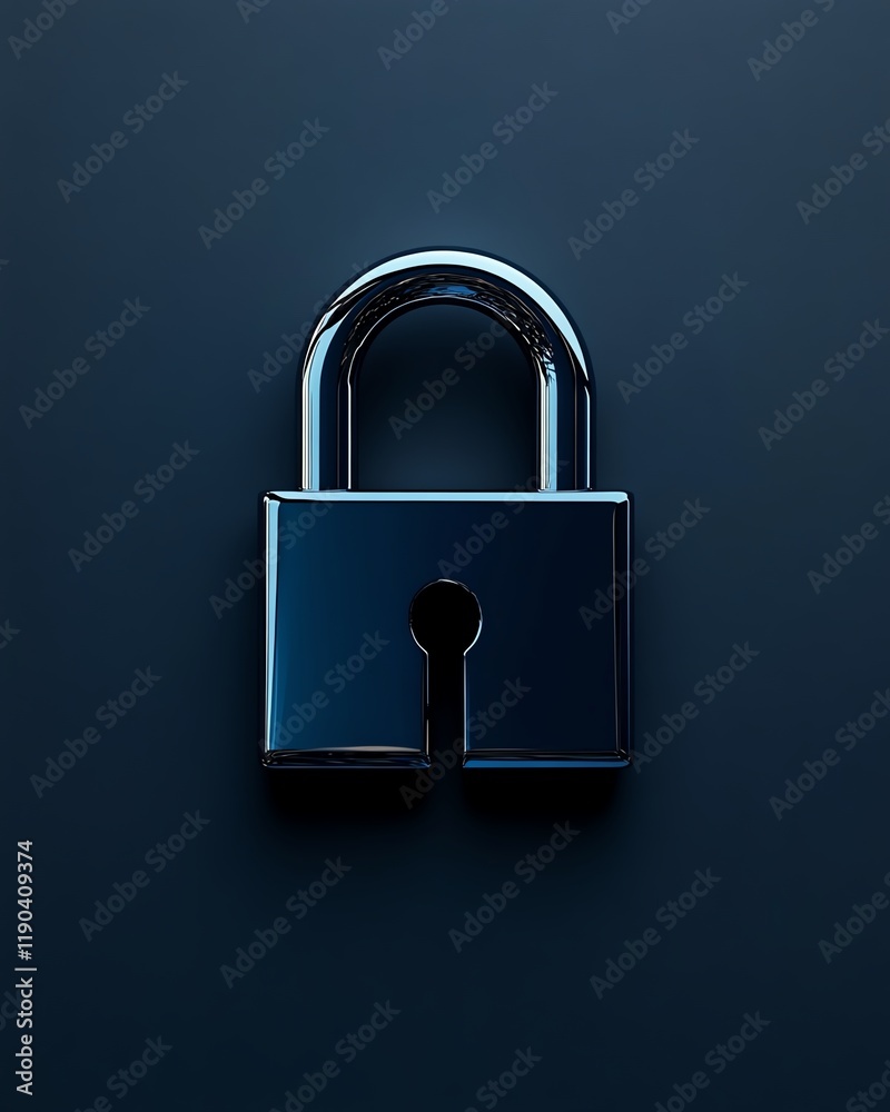 Aufkleber a digital padlock on dark blue, symbolizing computing system security, advanced encryption technolog