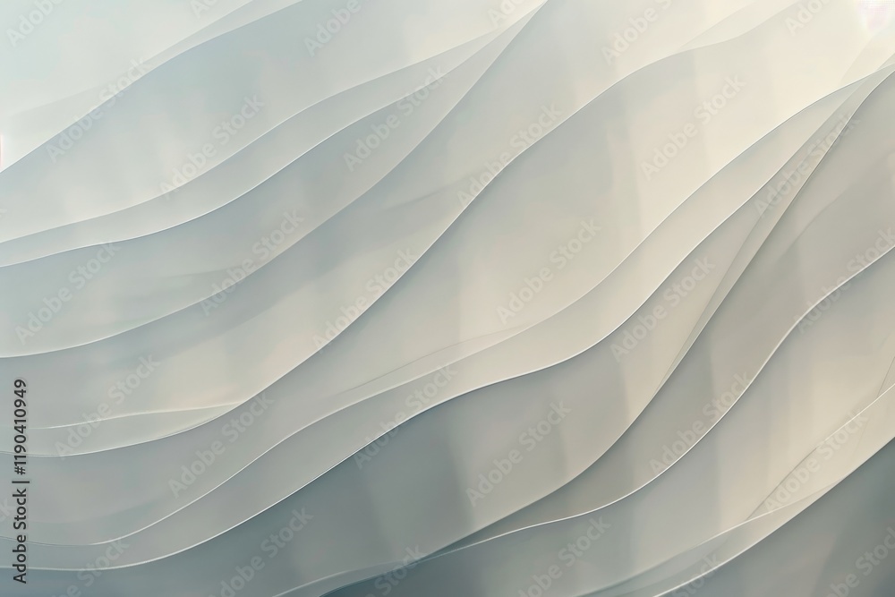 Sticker a soft gradient of white and grey blends seamlessly on a smooth, wavy surface, creating a contempora