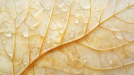 Obraz premium Delicate Dried Leaf Veins Glistening With Dewdrops