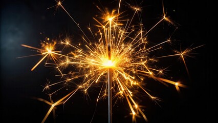 Bright Sparkler Trails a Glowing Path Against Dark Background