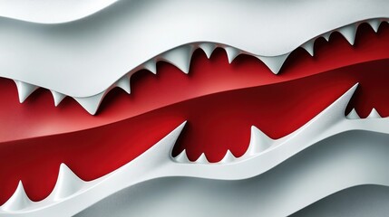 Obraz premium Abstract Monster Jaws Red Background Digital Art