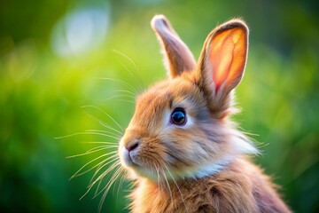 Obraz premium Adorable Fluffy Bunny Close-Up - Cute Rabbit Stock Photo
