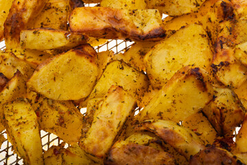 fried potatoes isolated