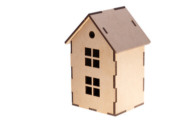 cardboard house isolated