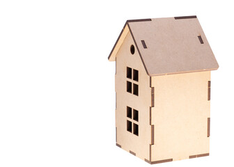 cardboard house isolated