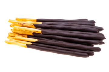 biscuit sticks in chocolate isolated