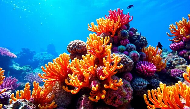 Vibrant Coral Reef Underwater Scene