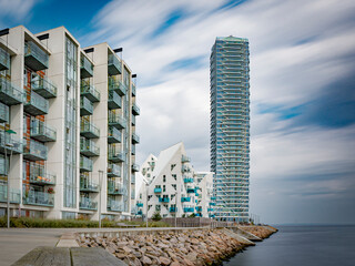 Modernes Gebäude im neuen Stadtteil Aarhus Ø, horizontal