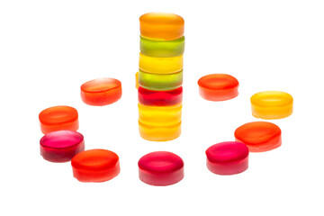jelly fruit candies isolated