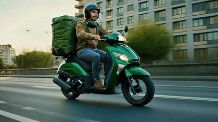 man on a scooter delivering food
