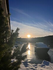Fototapeta premium Hindenes Alver Fjord Winter Norway