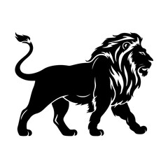 Majestic Lion Silhouette Vector with Bold Details