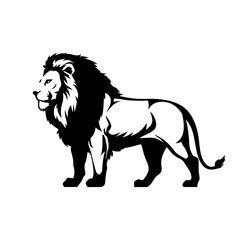 Elegant Lion Profile Silhouette with Minimalist Design