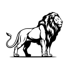 Elegant Lion Profile Silhouette with Minimalist Design