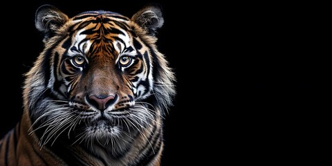 Fototapeta premium Tiger with a black background 