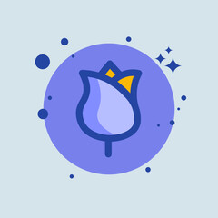 Bloom flat illustration. Flower signs vector illustration.