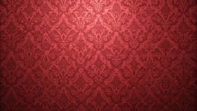 Deep Crimson Damask Pattern Elegant Vintage Textile Design for Backgrounds and Fabrics