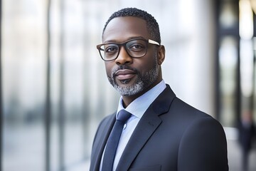 Fototapeta premium Confident African American Businessman Portrait