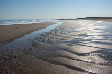 Warm and sunny summer day by the Barents Sea. Varangerfjord, Vardø, Northern Norway