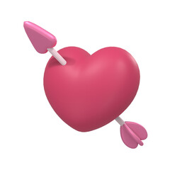 3D Heart with Arrow Graphic