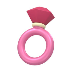 Stylized Pink Engagement Ring Graphic