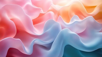 Obraz premium An abstract pastel background features metal textures in blush pink, powder blue, and mint green, providing a vibrant 3D aesthetic