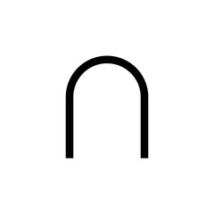 Intersection icon in black, outline style and transparent background
