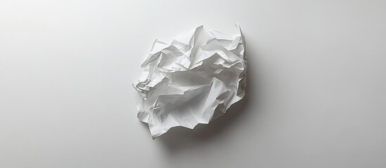 Obraz premium Crumpled white paper ball on a white background.