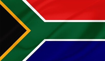 Realistic National Flag of South Africa