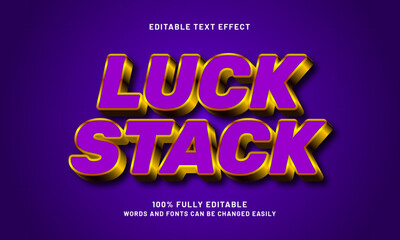 luck stack editable text effects with a game and funny theme