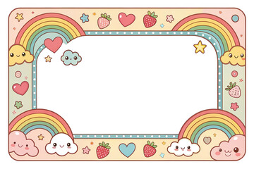 frames with retro cute cartoon