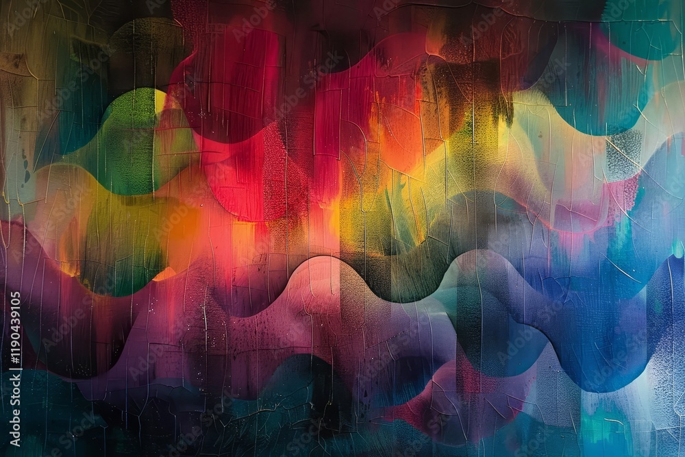 Poster abstract painting with a range of colors creating a dynamic background, subtle gradations of color s