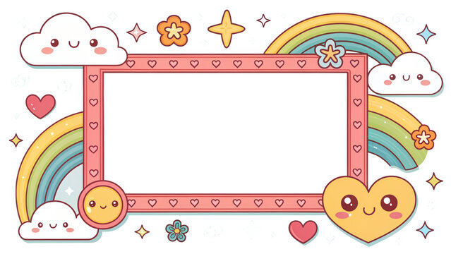 frames with retro cute cartoon