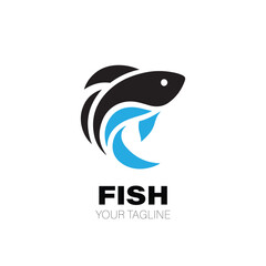 Fish Logo. Fish Logo Design. Fish Logo Brand. Fish Logo Vector Design Isolated on White Background