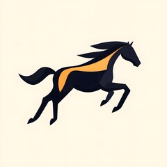 horse figures simple flat minimalist, generation AI